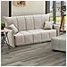 Divano Letto Allyson, Divano A 3 Posti, 100% Made In Italy, Sofà Soggiorno Con Apertura A Carrello, In Tessuto Imbottito, Con Braccioli Standard, Cm 190x90h85, Beige - Foto miniatura 1