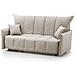 Divano Letto Allyson, Divano A 3 Posti, 100% Made In Italy, Sofà Soggiorno Con Apertura A Carrello, In Tessuto Imbottito, Con Braccioli Standard, Cm 190x90h85, Beige - Foto miniatura 2