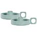 Set Di 2 Portacandele Metallo Verde Menta Ø 9 Cm Chorio - Foto miniatura 5
