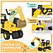 Ruspa Giocattolo Per Bimbi Da 1-3 Anni Con Escavatore E Contenitore, Senza Batteria, Giallo - Foto miniatura 4