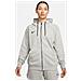 Felpa Con Cappuccio Full Zip Cw6955-063 Donna Taglia Xl Colore Grigio - Foto miniatura 1