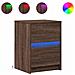 Comodini Con Luci Led 2pz Rovere Marrone In Legno Multistrato - Foto miniatura 1