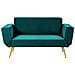 Divano Letto 2 Posti Saarela Velluto Verde Smeraldo - Foto miniatura 2