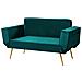 Divano Letto 2 Posti Saarela Velluto Verde Smeraldo - Foto miniatura 3