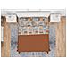 Completo Lenzuola Letto In 100% Cotone Made Italy Disegno Square Gi Maxi Arancio - Foto miniatura 1