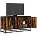 Mobile Tv Rovere Fumo 100x35x50 Cm Legno Multistrato E Metallo - Foto miniatura 1