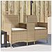 Divano Giardino 2 Posti con Tavolo e Cuscini Beige Polyrattan - Foto miniatura 2