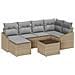Set da Pranzo Giardino con Cuscini in Rattan Polirattan Nero - Foto miniatura 1