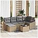 Set da Pranzo Giardino con Cuscini in Rattan Polirattan Nero - Foto miniatura 2