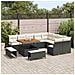 Set di Divano da Giardino  in 12 Pezzi con Cuscini Rattan Sintetico Nero e Acacia, Set di Pranzo da Giardino  in 3 Pezzi con Cuscini Rattan Sintetico Nero e Acacia, Divano da Giardino in 2 Pezzi con Cuscini Rattan Sintetico Nero - Foto miniatura 3