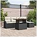 Set Divano da Giardino da 6 pezzi con Cuscini Nero Polyrattan - Foto miniatura 2