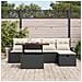 Set Divano da Giardino da 6 pezzi con Cuscini Nero Polyrattan - Foto miniatura 3