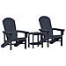 Set da Giardino a 3 Pezzi  Blu Navy HDPE, Sedia Adirondack  Blu Navy 74x82x91 cm HDPE, Tavolino laterale  Blu Navy 38x38x46 cm HDPE - Foto miniatura 1