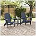Set da Giardino a 3 Pezzi  Blu Navy HDPE, Sedia Adirondack  Blu Navy 74x82x91 cm HDPE, Tavolino laterale  Blu Navy 38x38x46 cm HDPE - Foto miniatura 4