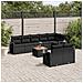 Set Divani da Giardino 9 pz con Cuscini Nero in Polyrattan - Foto miniatura 2