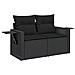 Set Divani da Giardino 9 pz con Cuscini Nero in Polyrattan - Foto miniatura 6