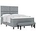 Letto con Box Spring con Materasso e Panchina Grigio Chiaro 140x200 cm Tessuto - Foto miniatura 1