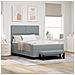 Letto con Box Spring con Materasso e Panchina Grigio Chiaro 140x200 cm Tessuto - Foto miniatura 2