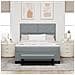 Letto con Box Spring con Materasso e Panchina Grigio Chiaro 140x200 cm Tessuto - Foto miniatura 5