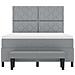 Letto con Box Spring con Materasso e Panchina Grigio Chiaro 140x200 cm Tessuto - Foto miniatura 9