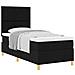 Letto con Rete a Molle e Materasso Nero 90x200 cm in Tessuto - Foto miniatura 1