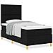 Letto con Rete a Molle e Materasso Nero 90x200 cm in Tessuto - Foto miniatura 4