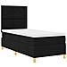 Letto con Rete a Molle e Materasso Nero 90x200 cm in Tessuto - Foto miniatura 6