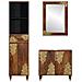 Set di Mobili da Bagno  3 Pezzi Legno Massello di Mango Grezzo, Armadio per Lavabo  62x33x58 cm Legno Massello di Mango, Specchio da Bagno  50x70x3 cm Legno Massello di Mango, Credenza  38x33x160 cm Legno Massello di Mango - Foto miniatura 6