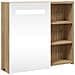 Armadietto Bagno con Specchio e LED Rovere 60x13x52 cm - Foto miniatura 1