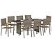 Set da Pranzo per Giardino 9 pcs Grigio 190 x 80 x 75 cm - Foto miniatura 3