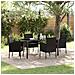Set da Pranzo per Giardino con cuscino 5 pcs Nero Poly Rattan - Foto miniatura 2