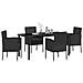 Set da Pranzo per Giardino con cuscino 5 pcs Nero Poly Rattan - Foto miniatura 3