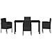 Set da Pranzo per Giardino con cuscino 5 pcs Nero Poly Rattan - Foto miniatura 7