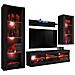 Komodee, Set Di Mobili Porta TV Tivoli Medio RTV, Black /Black, LED RGB, Larghezza 245 cm x Altezza 159 cm x Profondità 35 cm, Per soggiorno, Camera da letto - Foto miniatura 1