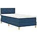 Letto a molle con materasso Blu 100 x 200 cm Tessuto - Foto miniatura 1