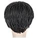 Parrucca Da Uomo Di Mezza Età - Parrucca Nera In Fibra Ad Alta Temperatura - Foto miniatura 2
