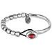 Bracciale In Argento E Pelle Colore Base Rosso Argento - Foto miniatura 1