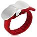 Anello In Pelle In Argento Sterling 925 Placcato In Rosso E Argento ""fiocco"" - Foto miniatura 1