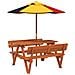Tavolo da Picnic per 4 Bambini con Ombrellone Legno di Abete - Foto miniatura 1