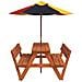 Tavolo da Picnic per 4 Bambini con Ombrellone Legno di Abete - Foto miniatura 4