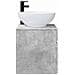 Mobile lavabo da parete Grigio Cemento 49 x 44,5 x 66,5 cm - Foto miniatura 2