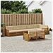 Set di divani da esterno con cuscino 8 pcs Naturale e Beige - Foto miniatura 2