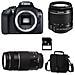 EOS 1300D + EF-S 18-55mm f / 3-5-5.6 IS II + EF 75-300mm f / 4.0-5.6 III + Sac + Carte SD 4Go - Foto miniatura 1