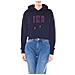 Felpa Donna Nera Crop Con Monogram - Foto miniatura 2