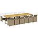 Set Da Pranzo Per Giardino 13pz Con Cuscini In Polyrattan Beige - Foto miniatura 5