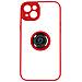 Cover Iphone 14 Plus Bimateria Anello Metallico Supporto Rossa - Foto miniatura 1