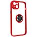 Cover Iphone 14 Plus Bimateria Anello Metallico Supporto Rossa - Foto miniatura 5