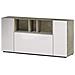 Credenza Paterson, Madia Moderna A 3 Ante, Buffet Da Soggiorno Con Scomparti, Madia Da Salotto, Mobile Porta Tv, 150x41h76 Cm, Bianco E Rovere - Foto miniatura 2