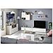 Credenza Paterson, Madia Moderna A 3 Ante, Buffet Da Soggiorno Con Scomparti, Madia Da Salotto, Mobile Porta Tv, 150x41h76 Cm, Bianco E Rovere - Foto miniatura 3