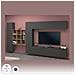 Parete Attrezzata Gualtiero, Set Salotto Porta Tv A 4 Ante, Mobile Soggiorno Multiuso, 100% Made In Italy, Cm 350x30h180, Antracite - Foto miniatura 4